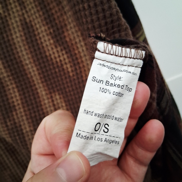 🔥Jaded Gypsy Urban Plaid Brown Jean Women's Tunic - Picture 3 of 8